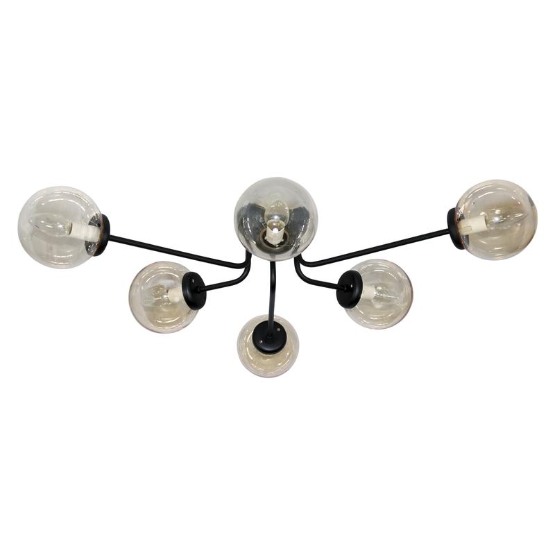 светильник "эва" 161 (плафон 7590) нпб 01-6х40-123 е14 (им) потолочный черн.муар элетех 1005405123 от BTSprom.by