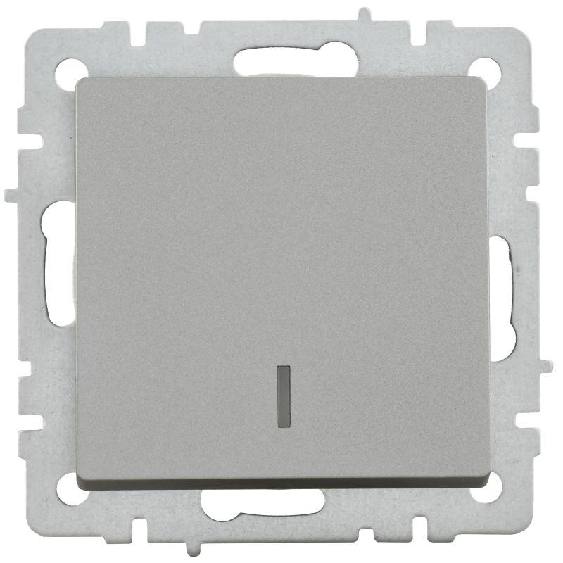  Выключатель 1-кл. СП BRITE ВС10-1-1-БрС 10А с индик. механизм сталь IEK BR-V10-1-10-K46 фото в каталоге от BTSprom.by