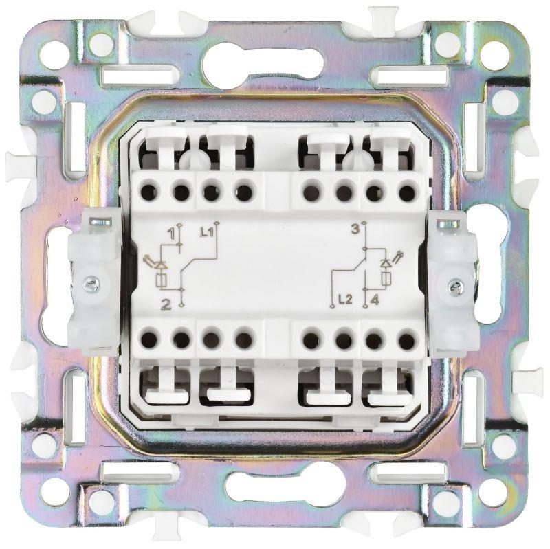  Выключатель проходной 2-кл. SKANDY 10А SK-V10N с индикацией никель IEK SK-V22-1-10-K50 фото в каталоге от BTSprom.by