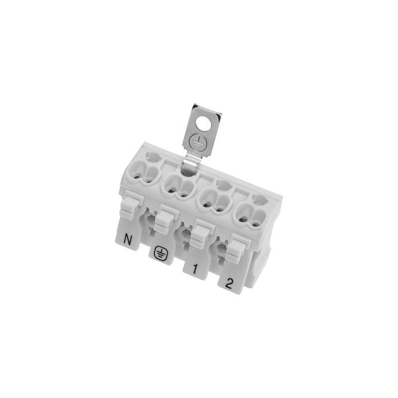  Клемма пружинная соединительная КСП 4-полюсная с заземл. и с монтажными ножками (уп.50шт) Rexant 07-6216-2 фото в каталоге от BTSprom.by