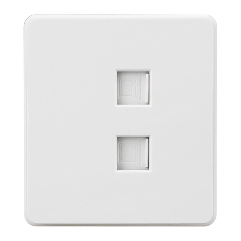 розетка компьютерная 2-м сп round rj45 + rj45 кат.6 ip20 перламутр kranz kr-78-0725-1 от BTSprom.by