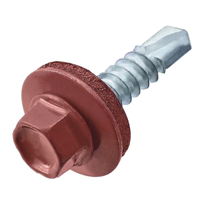 саморез кровельный 4.8х28(29) ral 3009 оксид красн. (коробка) (уп.60шт) стройметиз 2190014 от BTSprom.by