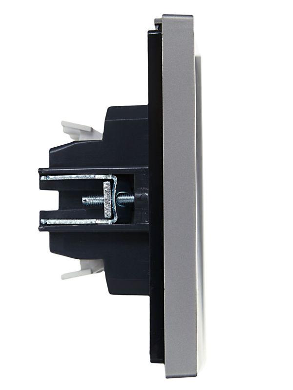  Выключатель проходной 2-кл. СП FORTE&PIANO 10А FP508 с индикацией сталь IEK FP-V22-1-10-1-K46 фото в каталоге от BTSprom.by