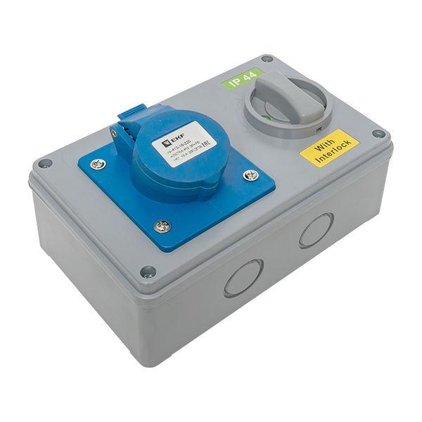  Розетка 1413 2Р+РЕ 16А 220В IP44 с блокировкой и выкл. EKF ps-1413-16-220 фото в каталоге от BTSprom.by