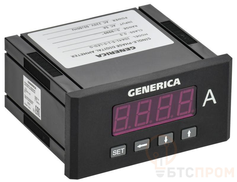 Амперметр цифровой щитовой 1ф 48х96 LED GENERICA IDA41-5-1-0-LED-G фото в каталоге от BTSprom.by  Амперметр цифровой щитовой 1ф 48х96 LED GENERICA IDA41-5-1-0-LED-G фото в каталоге от BTSprom.by