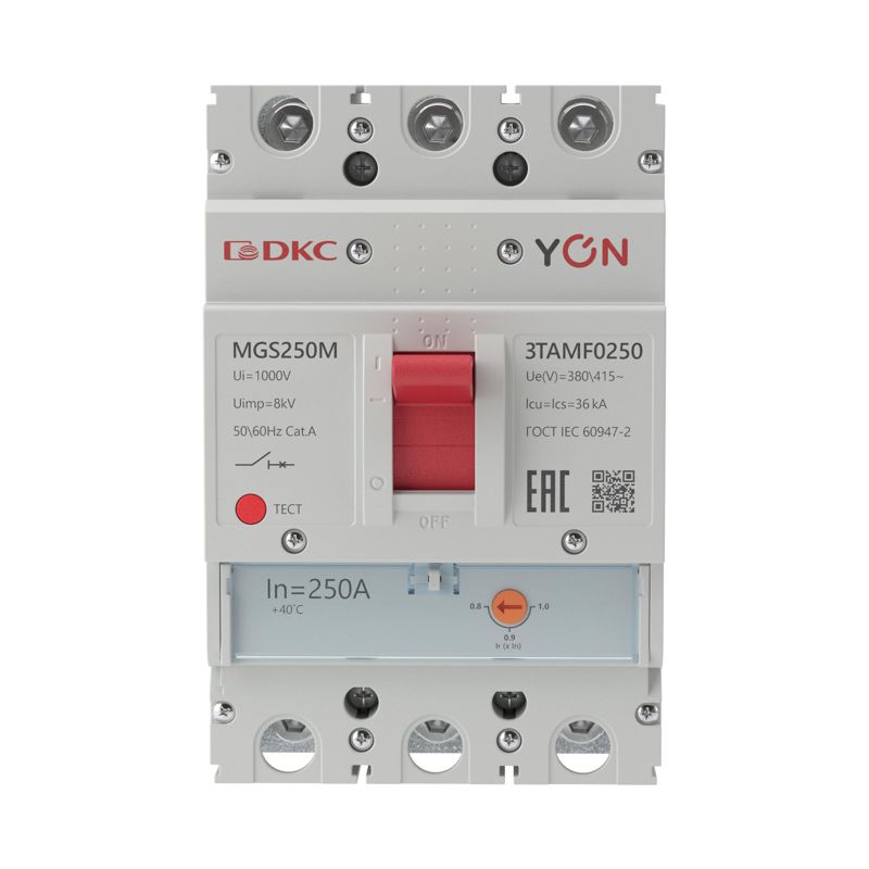  Выключатель автоматический MGS250 3P 200-250A 25kA YON MGS250M-3TAMF0250 фото в каталоге от BTSprom.by