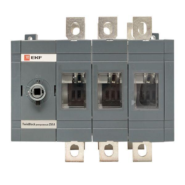  Рубильник 3п 250А реверсивный без рукоятки управления TwinBlock EKF tb-s-250-3p-rev фото в каталоге от BTSprom.by