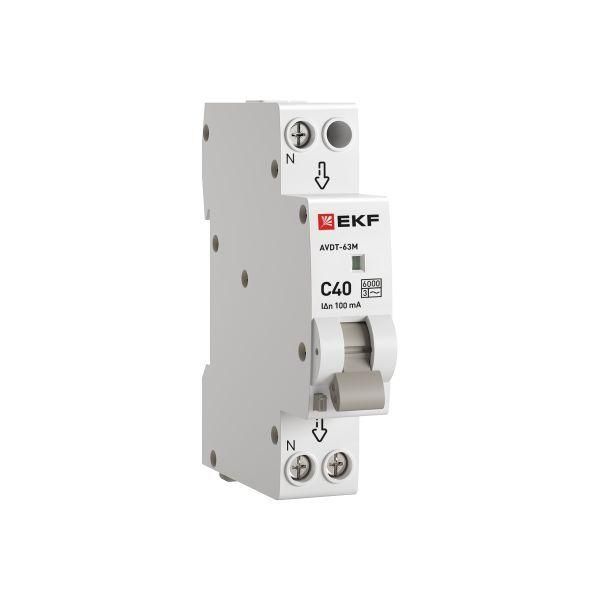 выключатель автоматический дифференциального тока 1мод. c 40а 100ма тип ac 6ка авдт-63м электрон. proxima ekf da63m-40-100 от BTSprom.by