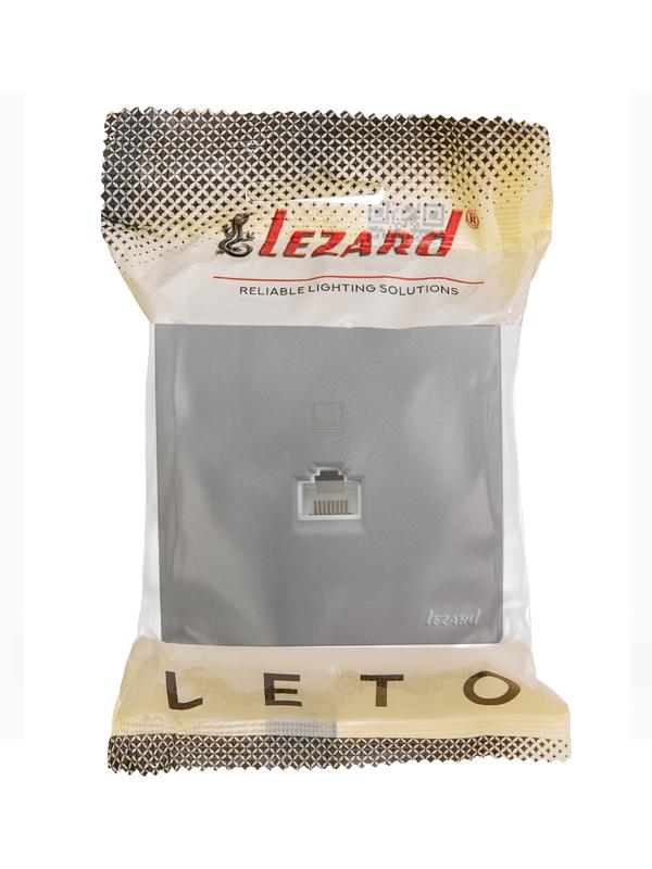 розетка компьютерная 1-м оп rj45 leto платина lezard 752-3500-139 от BTSprom.by