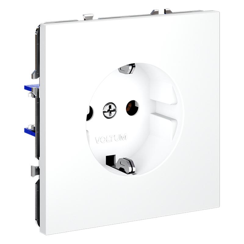  Розетка 1-м СП S70 16А с заземл. механизм бел. матов. Voltum VLS040102 фото в каталоге от BTSprom.by