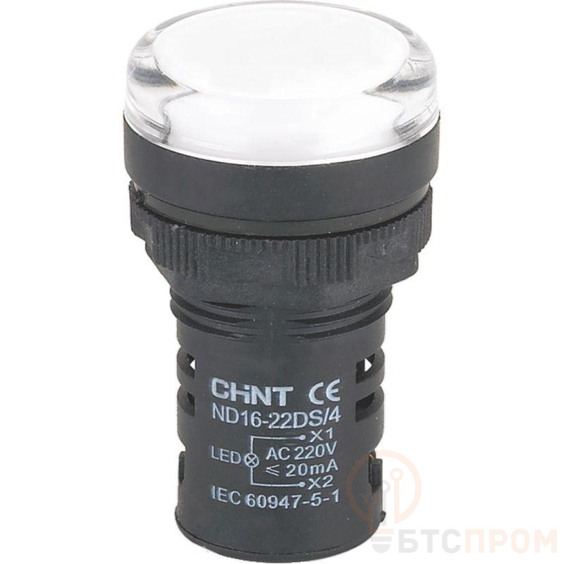 Индикатор ND16-22DS/4C компактный встроен. конденсатор IP65 AC 230В (R) бел. CHINT 828163 фото в каталоге от BTSprom.by  Индикатор ND16-22DS/4C компактный встроен. конденсатор IP65 AC 230В (R) бел. CHINT 828163 фото в каталоге от BTSprom.by