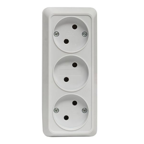  Розетка 3-м ОП Рим 10А IP20 без заземл. бел. EKF ENR10-202-10 фото в каталоге от BTSprom.by