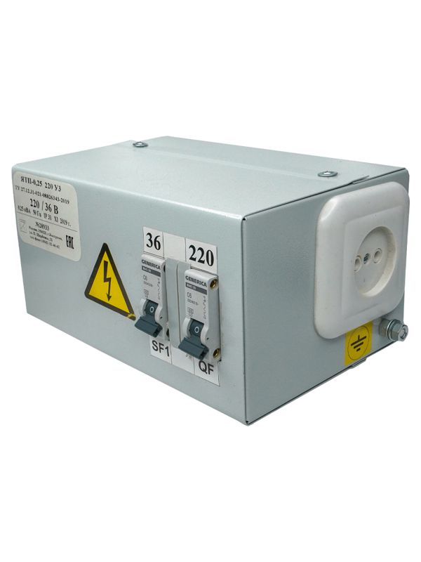 ящик с понижающим трансформатором ятп-0.25 у3 220/36в 2 автомата ip31 электротехник et529458 от BTSprom.by