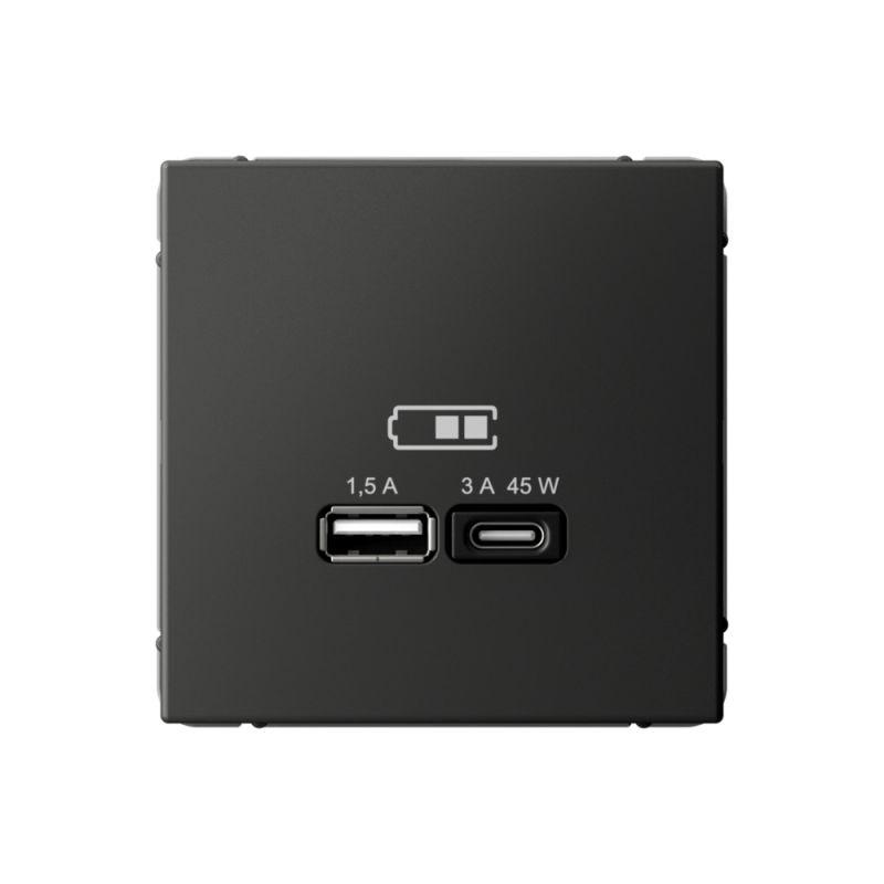 розетка usb artgallery тип a+c 45вт qc pd высокоскор. зу механизм базальт se gal001429 от BTSprom.by