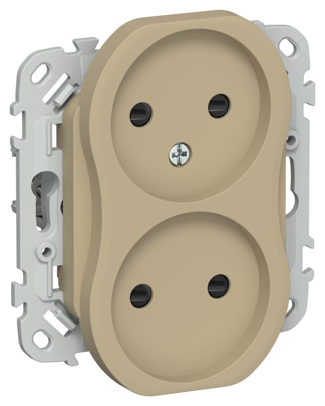 розетка 2-м сп flite рсш02-0-флх 10а без заземл. с защ. шторками механизм хаки iek fi-r23-10-k59 от BTSprom.by