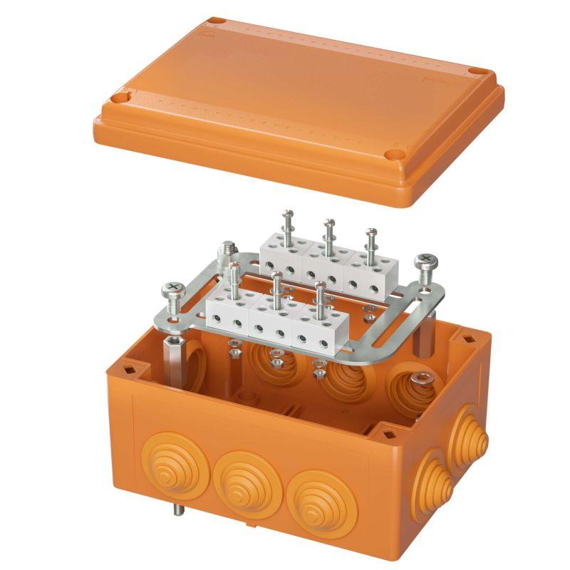 коробка пластиковая fs с кабельными вводами и клеммниками ip55 240х190х90мм 8р 450v 20а 10кв.мм нерж. контакт dkc fsk41810 от BTSprom.by
