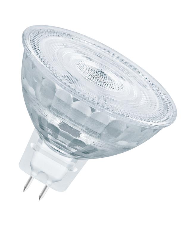 лампа светодиодная led superstar 350лм 5вт 2700к тепл. бел. gu5.3 mr16 угол пучка 36град. 12в диммир. (замена 35вт) прозр. стекло osram 4058075613201 от BTSprom.by