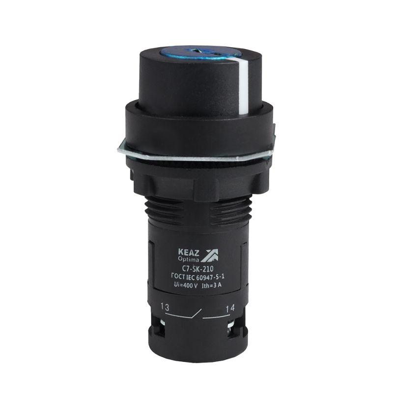 переключатель 2 положения optisignal compact d22 с7-sk-201 черн. с ключом 1нз xb7ng22 кэаз 362140 от BTSprom.by
