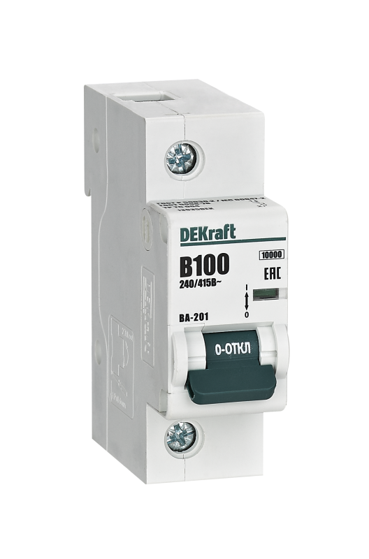 выключатель автоматический 1п b 100а 10ка ва-201 dekraft 13035dek от BTSprom.by
