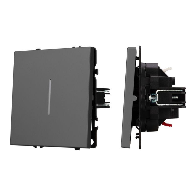 выключатель проходной 1-кл. led swt-nobe-mkp1-sfpl-l-gr 10а 230в механизм arlight 054263 от BTSprom.by