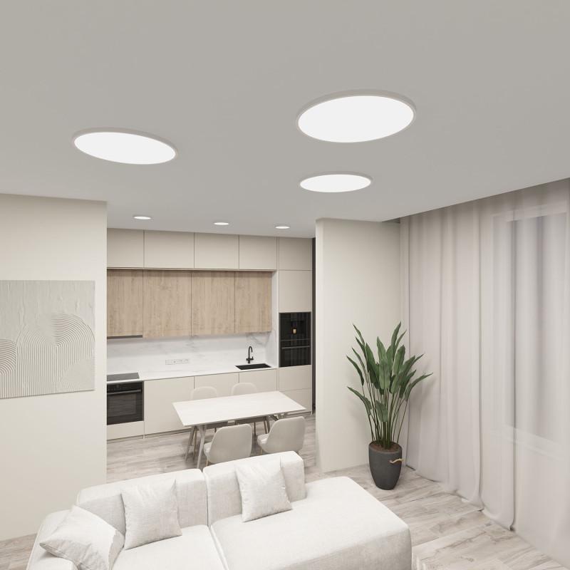  Светильник THIN 18Вт 3000К/4000К/6500К IP40 накладной переключатель цветовой температуры на корпусе полимер бел. DENKIRS 723083 фото в каталоге от BTSprom.by