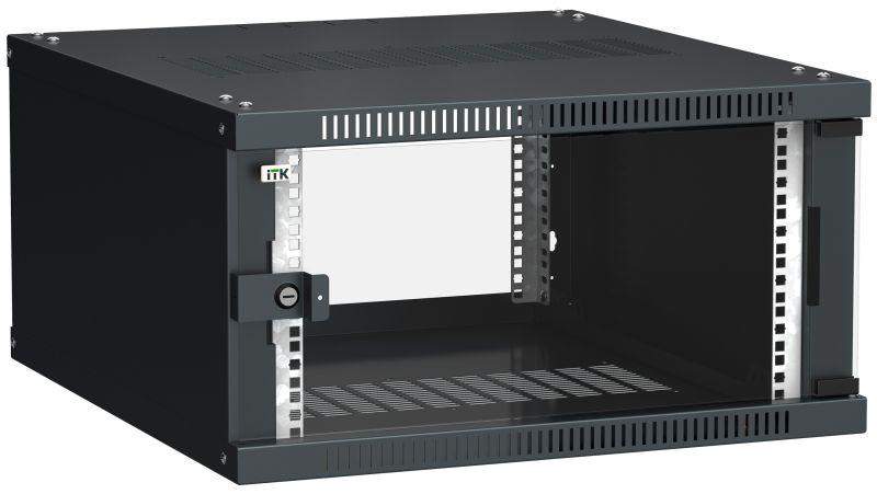 шкаф linea we 6u 600x650мм дверь стекло черн. itk lwe5-06u67-gf от BTSprom.by