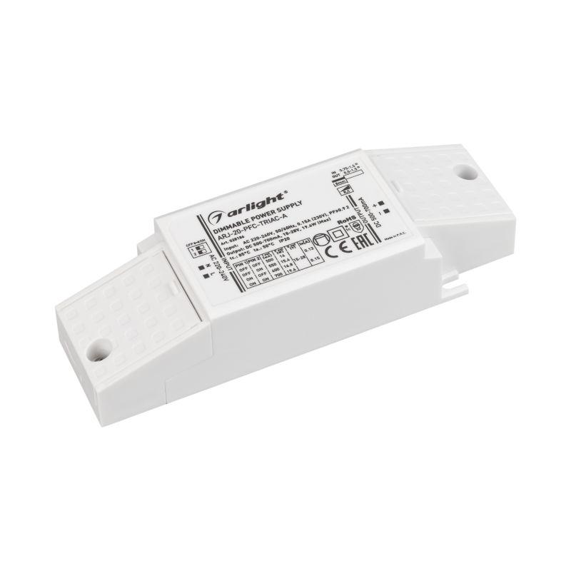 блок питания arj-20-pfc-triac-a 20вт 500-700ма ip20 пластик 5 лет arlight 028186 от BTSprom.by