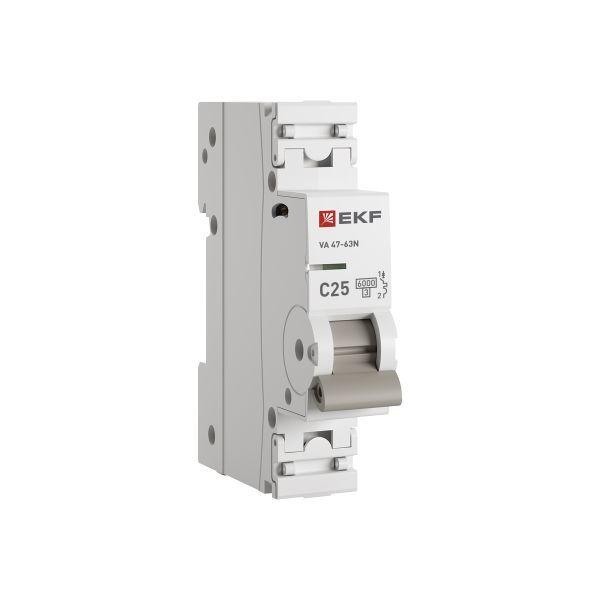 выключатель автоматический модульный 1п c 25а 6ка ва 47-63n proxima ekf m636125c от BTSprom.by
