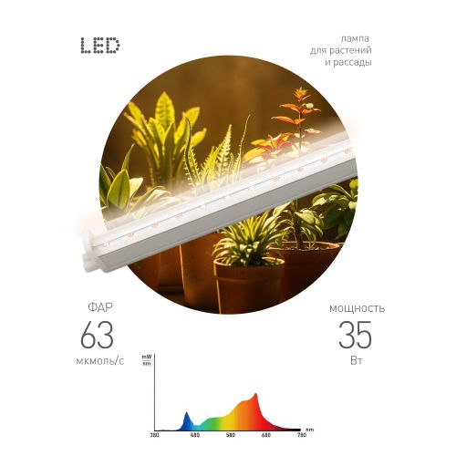 светильник светодиодный (фитолампа) green line фито-35w-pfr-gr 35вт ip20 линейный для растений полного спектра эра б0069720 от BTSprom.by