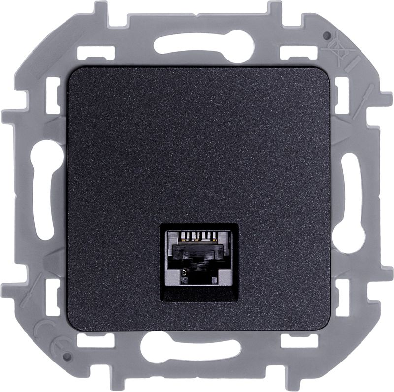  Розетка компьютерная Inspiria RJ45 кат.6 UTP механизм антрацит IEK 673833 фото в каталоге от BTSprom.by
