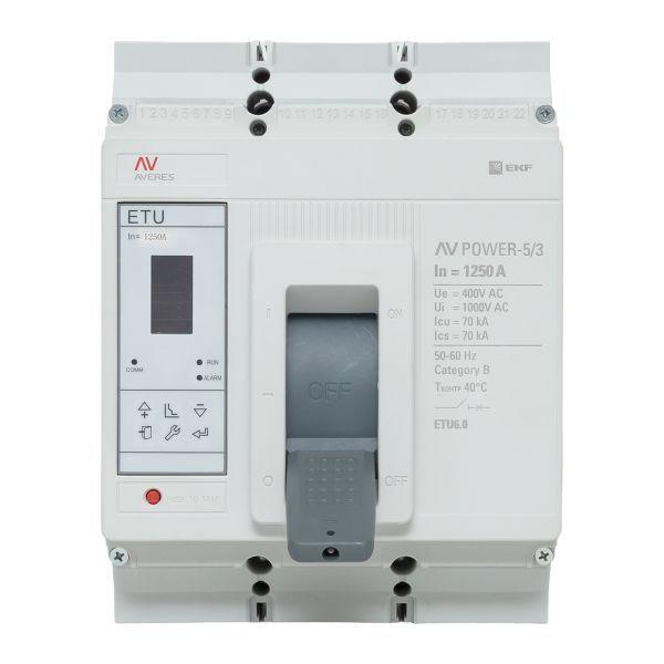  Выключатель автоматический 1250А 70кА AV POWER-5/3 ETU6.0 AVERES EKF mccb-53-1250M-6.0-av фото в каталоге от BTSprom.by
