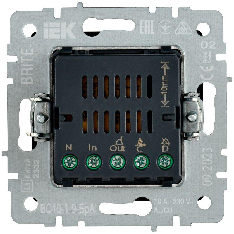  Кнопка звонка BRITE 10А ВС10-1-9-БрА для отелей с индик. механизм алюм. IEK BR-V14-2-10-K47 фото в каталоге от BTSprom.by