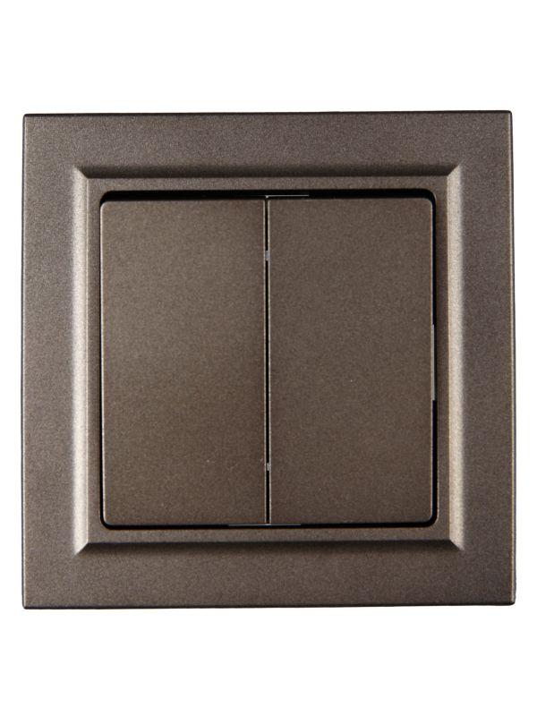  Выключатель 2-кл. СП BRITE ВСР10-2-0-БрТБ 10А в сборе бр. IEK BR-V20-0-10-K45-F фото в каталоге от BTSprom.by