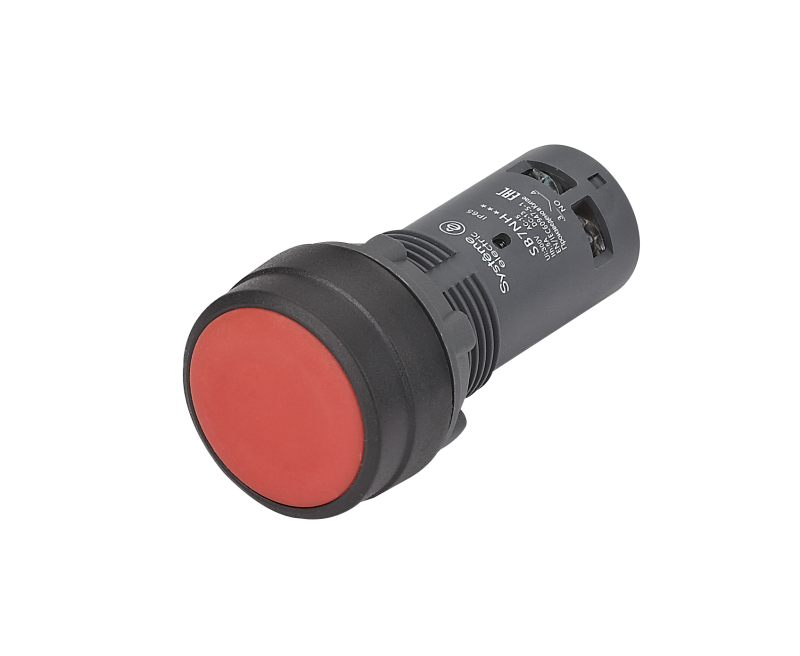 кнопка моноблочная sb7 22мм с фиксацией пластик 1нз ip65 красн. se sb7nh42 от BTSprom.by
