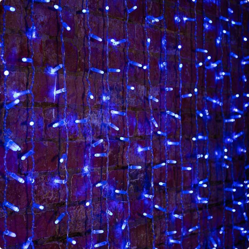 гирлянда светодиодная "светодиодный дождь" 2х3м 760led син. 66вт 230в ip65 постоян. свечение провод прозр. neon-night 235-153 от BTSprom.by