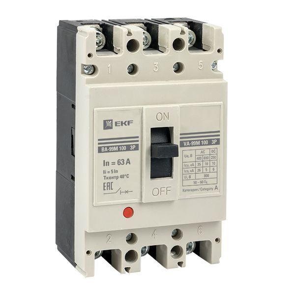 выключатель автоматический 4п 100/40а 5in 35ка ва-99м proxima ekf mccb99-4p5in100-40m от BTSprom.by