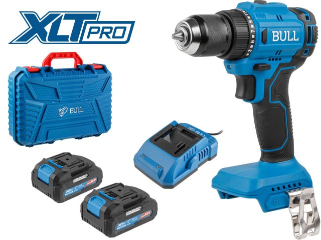 аккум. дрель-шуруповерт bull sr 1803 в чем. xltpro бесщет., 2x2 а*ч, 18 в, 45 н*м, бзп 10 мм (шурупы до 10 мм) 1329602 от BTSprom.by