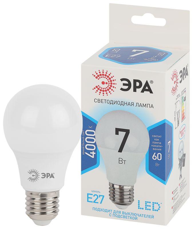 лампа светодиодная a60-7w-840-e27 грушевидная 560лм эра б0029820 от BTSprom.by