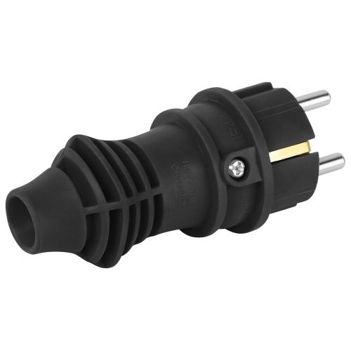  Вилка прямая VX13-B-IP44 16А IP44 с заземл. каучук черн. Эра Б0069321 фото в каталоге от BTSprom.by