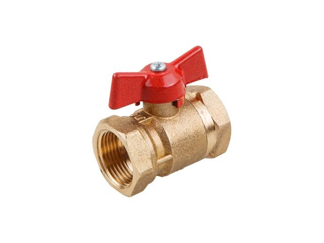 кран шаровый стандарт. 1/2" вн.-вн. бабочка pn1,6 мпа, 11б27п7, цветлит (црб0060) zw10058 от BTSprom.by