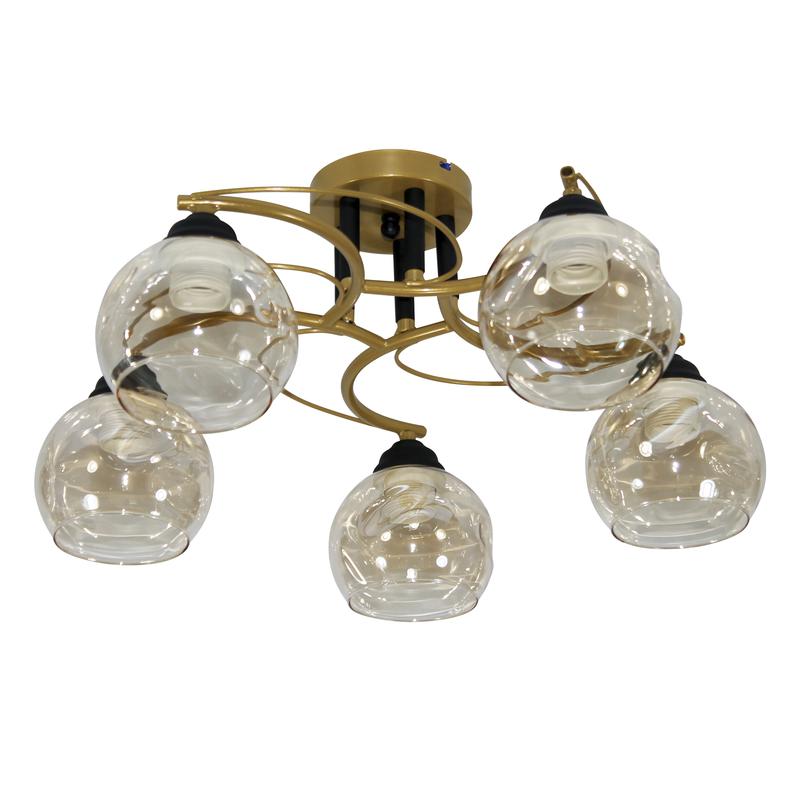 светильник "лия" 151 (плафон 8425) нпб 01-5х60-128 e27 (им) потолочн. зол./черн. элетех 1005405439 от BTSprom.by