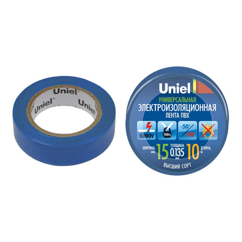 лента изоляционная 0.135х15мм 10м uit-135p 10/15/01 blu син. uniel 04511 от BTSprom.by