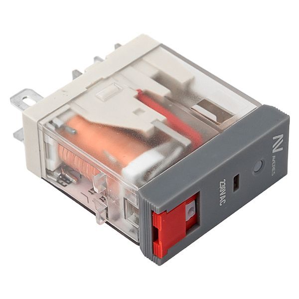  Реле промежуточное с кнопкой и мех. индикацией RPAt 25/1 12А 230В AC AVERES EKF rpat-25-1-230AC фото в каталоге от BTSprom.by