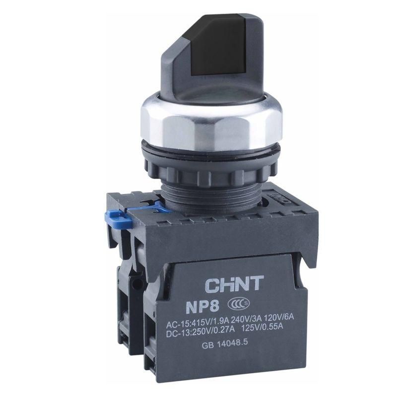 переключатель без подсветки np8-11x/212 2 полож. с фиксацией черн. 1но+1нз ip65 (r) chint 578129 от BTSprom.by