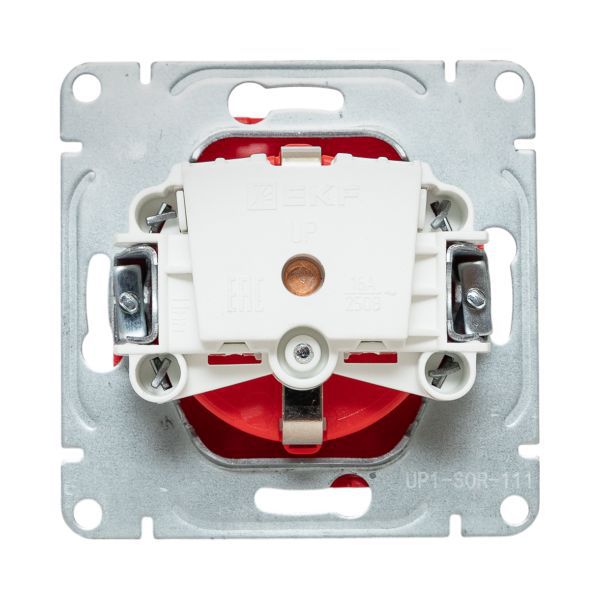  Розетка СП Эпика 16А с заземл. защ. шторки механизм красн. EKF UP1-SOR-111 фото в каталоге от BTSprom.by
