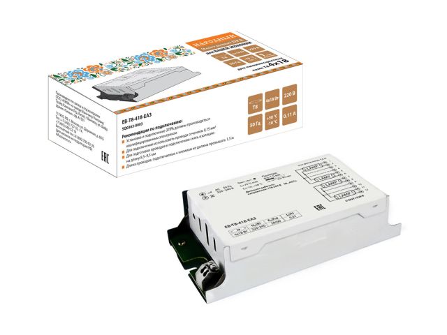 электронный пускорегулирующий аппарат eb-t8-418-ea3 нар. tdm sq0363-0003 от BTSprom.by