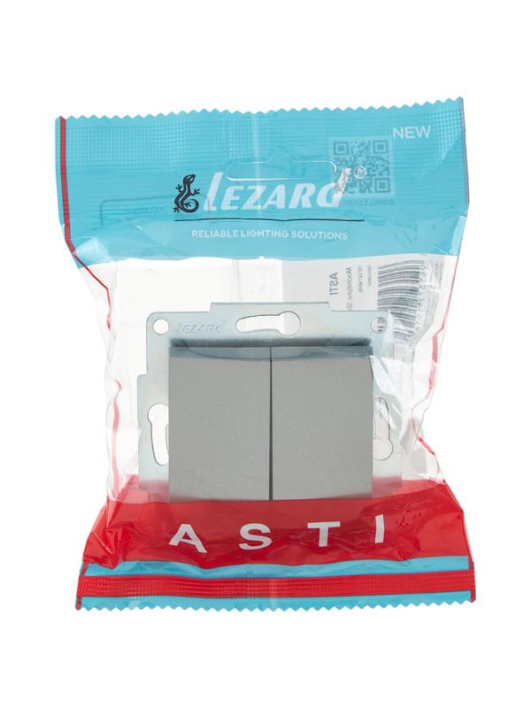  Выключатель 2-кл. 1п СП ASTI 10А IP20 механизм платина. LEZARD 7081-3588-101 фото в каталоге от BTSprom.by