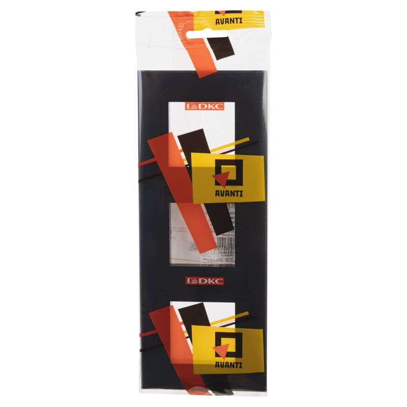  Рамка 3-м 6мод. Avanti "Черный квадрат" DKC 4402906 фото в каталоге от BTSprom.by