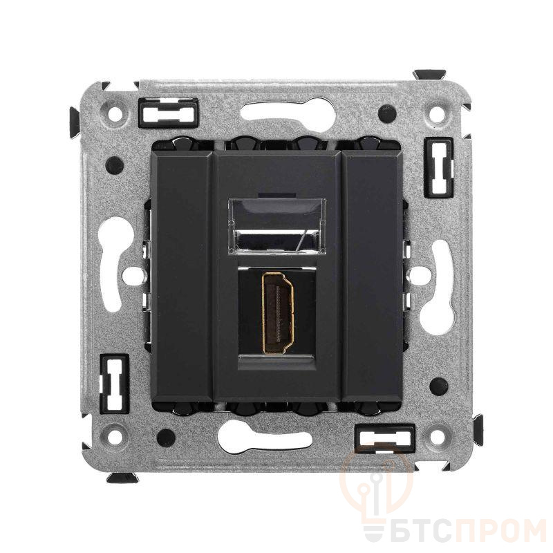 Розетка HDMI 1-м СП Avanti "Черный матовый" тип А-А DKC 4412253 фото в каталоге от BTSprom.by  Розетка HDMI 1-м СП Avanti "Черный матовый" тип А-А DKC 4412253 фото в каталоге от BTSprom.by