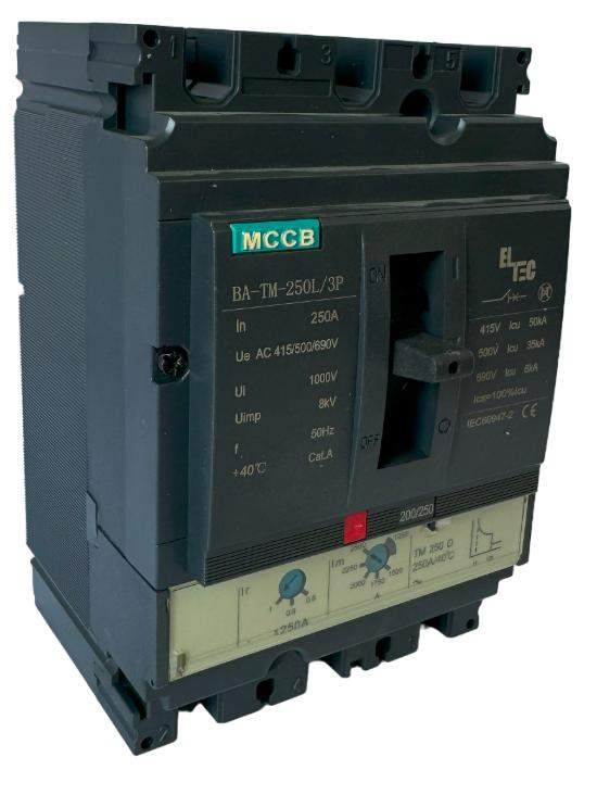 Выключатель автоматический MCCB BA-TM-250L/3P 250А (тепломагнитый ТМ ICU:50KA) ELTEC 1200250 фото в каталоге от BTSprom.by